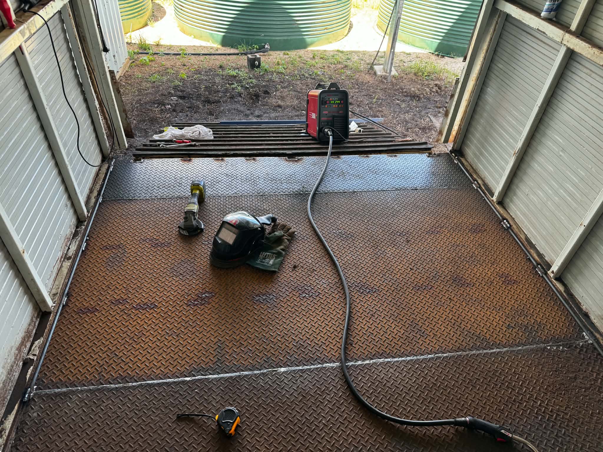 Checker-plate truck floor